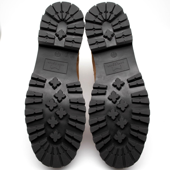 Marc Fisher LTD IZZIE Dark Brown Suede Genuine Shearling Lugsole Boots SIZE 9.5 - Picture 5 of 7